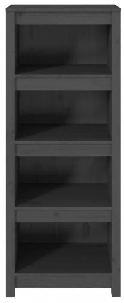 szürke tömör fenyőfa könyvszekrény 50x35x125,5 cm