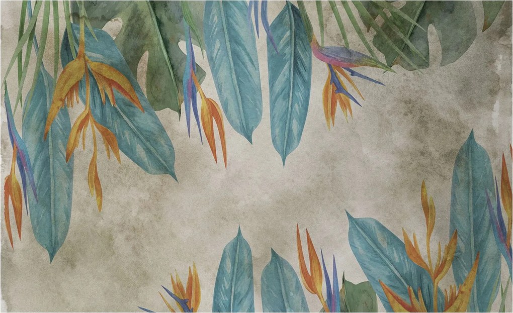 Stílusos Dekoratív Fotótapéta Flizelin Trópusi virágok 416x254 Ragasztó