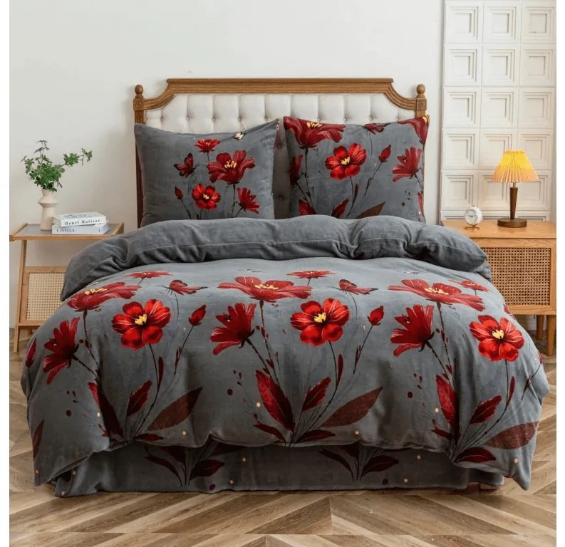 Mikroplüss ágyneműhuzat REDFLOWA szürke Ágyneműhuzat mérete: 70 x 80 cm | 140 x 200 cm