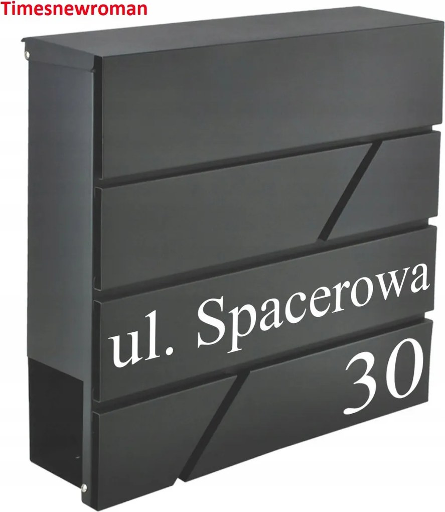 Postaláda Újságtartó Fekete Házszám Uv Nyomtatás