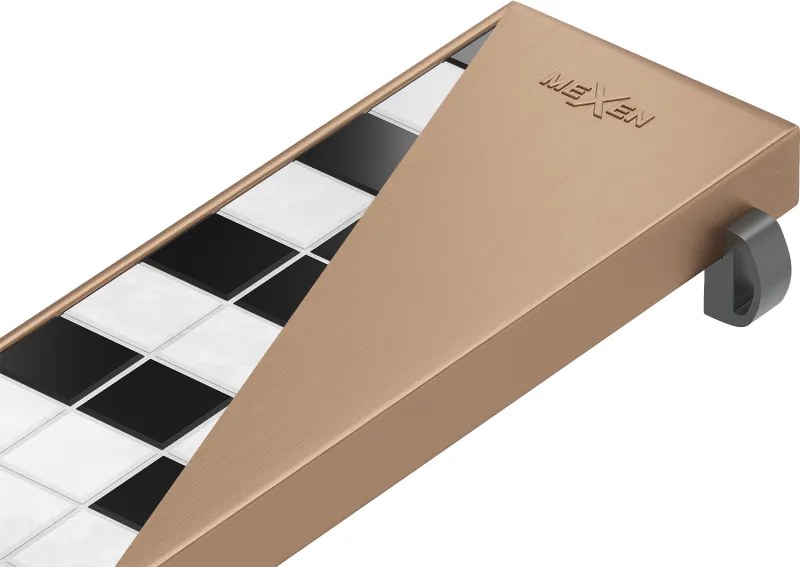 Mexen Flat M13 2 az 1-ben burkolat vonalmenti lefolyóhoz, 80 cm, kefézett réz - 1C19080