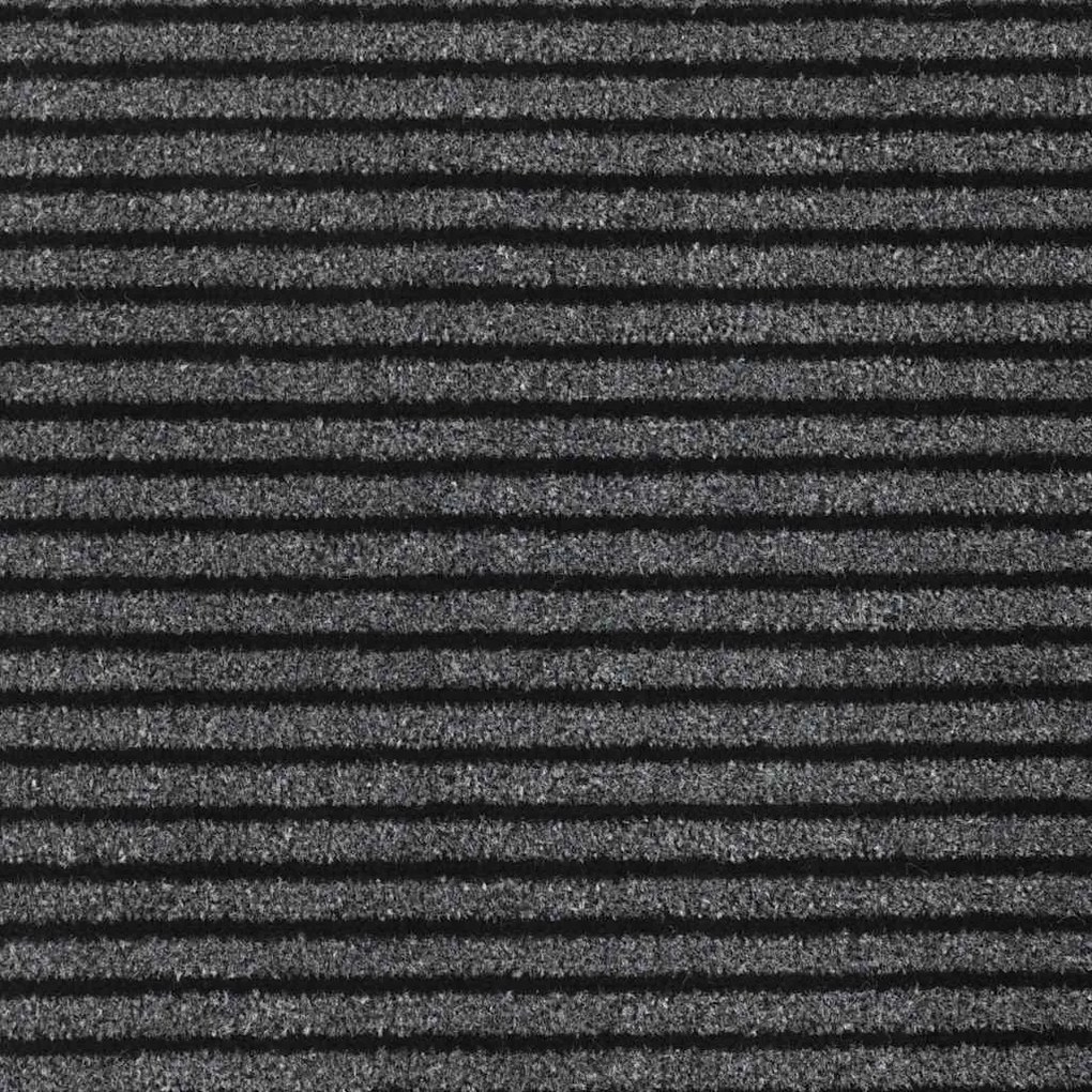 lábtörlő csíkos fekete és szürke 115x200 cm