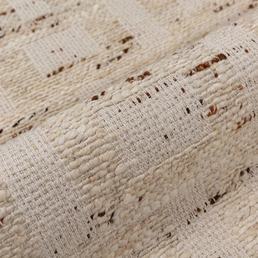 Natúr színű kézi szövésű gyapjúkeverék szőnyeg 140x200 cm Rova Blend – Flair Rugs