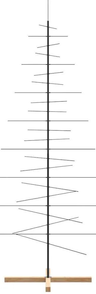 fekete fém karácsonyfa alap dekorációhoz 210 cm