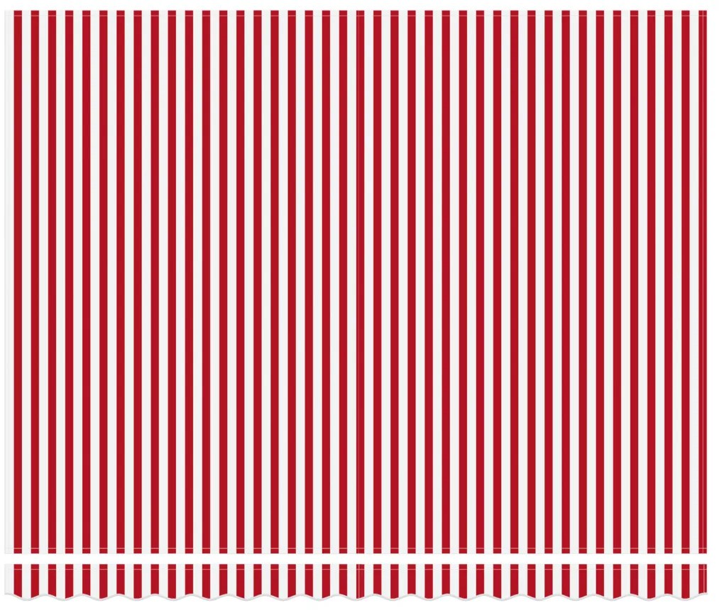 Automatikus Összecsukható Napernyő Piros és Fehér Csíkokkal 400x300 cm