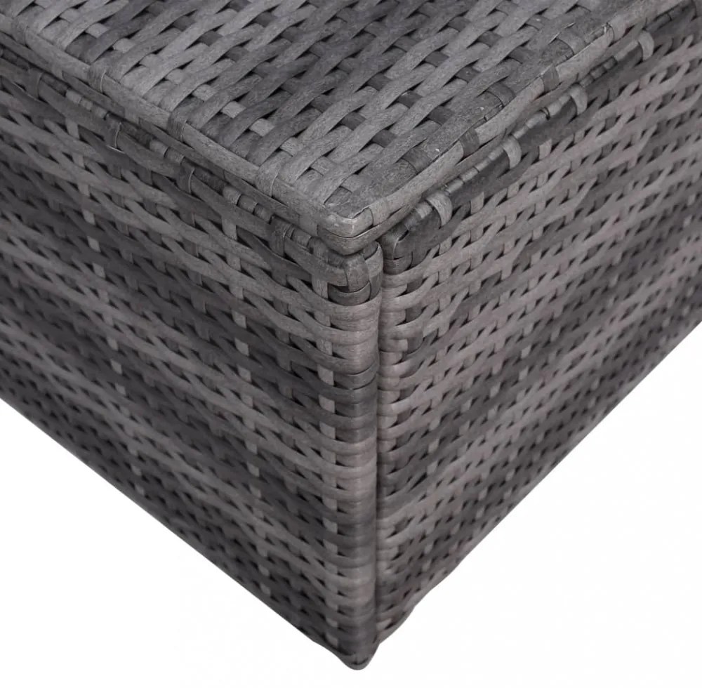 5 részes szürke polyrattan kerti bútorszett párnákkal