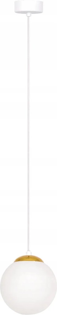 Kaja Elmo függőlámpa fehér-arany üveg lámpabúra E14 10W