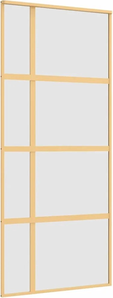 vidaXL aranyszínű ESG tejüveg és alumínium tolóajtó 90 x 205 cm