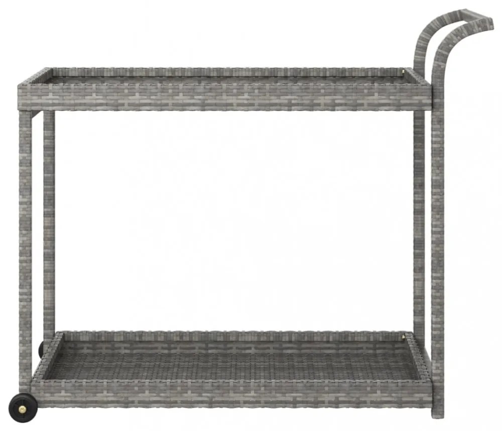 szürke polyrattan bárkocsi 100 x 45 x 83 cm