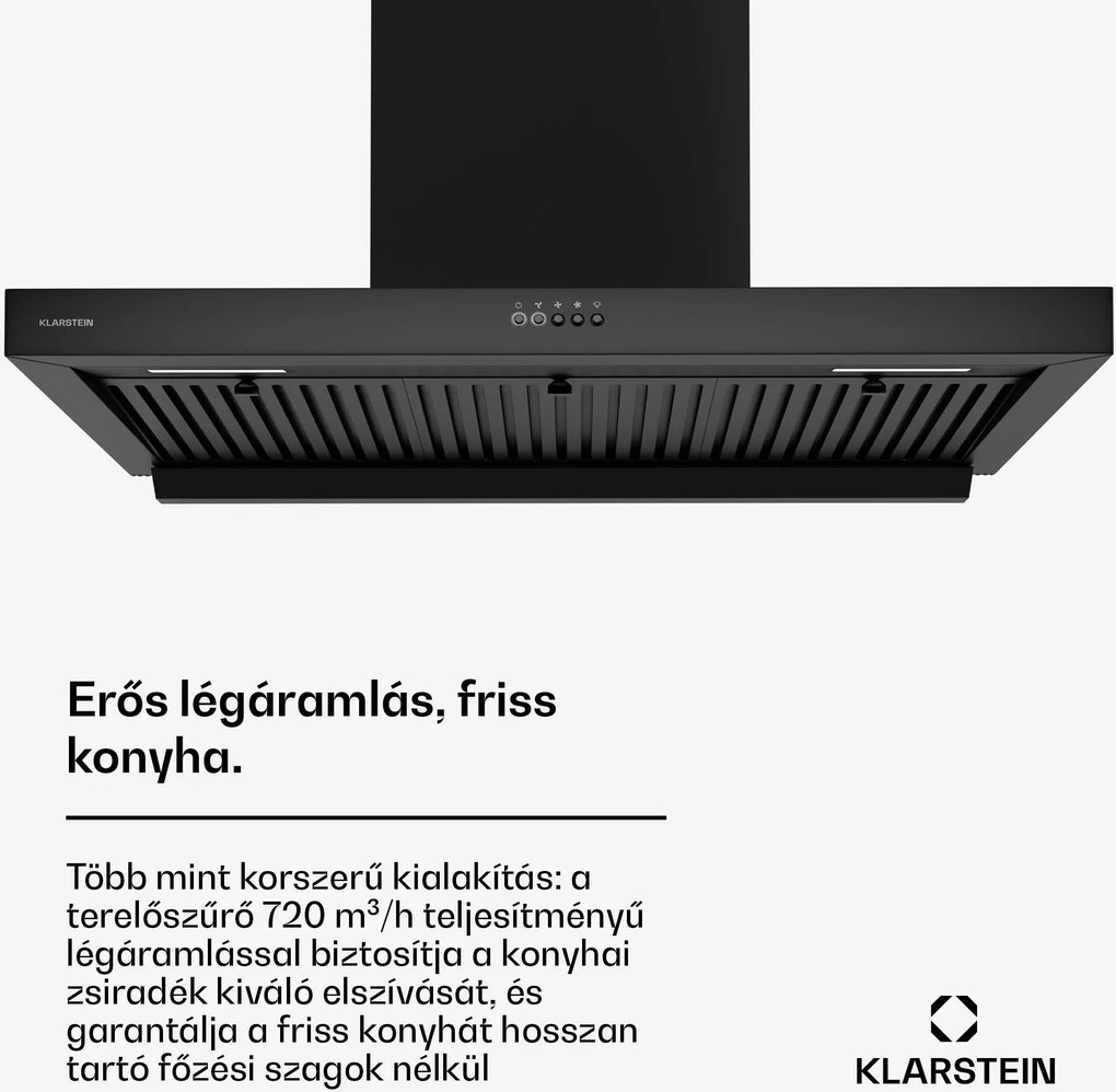 Klarstein AeroClean páraelszívó, 649,9 m³/h, 4 szint, EEK A++, elszívás/recirkuláció