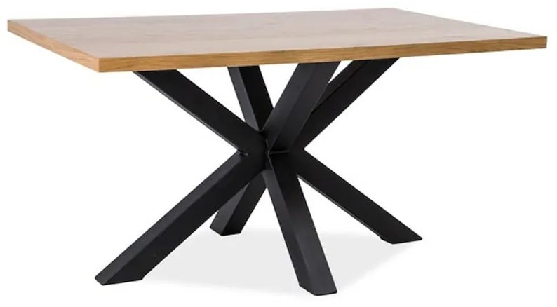 étkező Asztal CRIS, 80x90x180, tölgy/fekete
