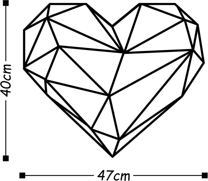 Heart fém fali dekoráció, 47×40 cm – TR891TNL1170
