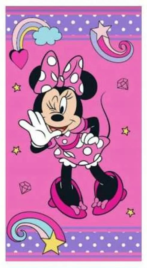 Strandtörölköző 70x140 Egér Mini rózsaszín pamut 320g/m2