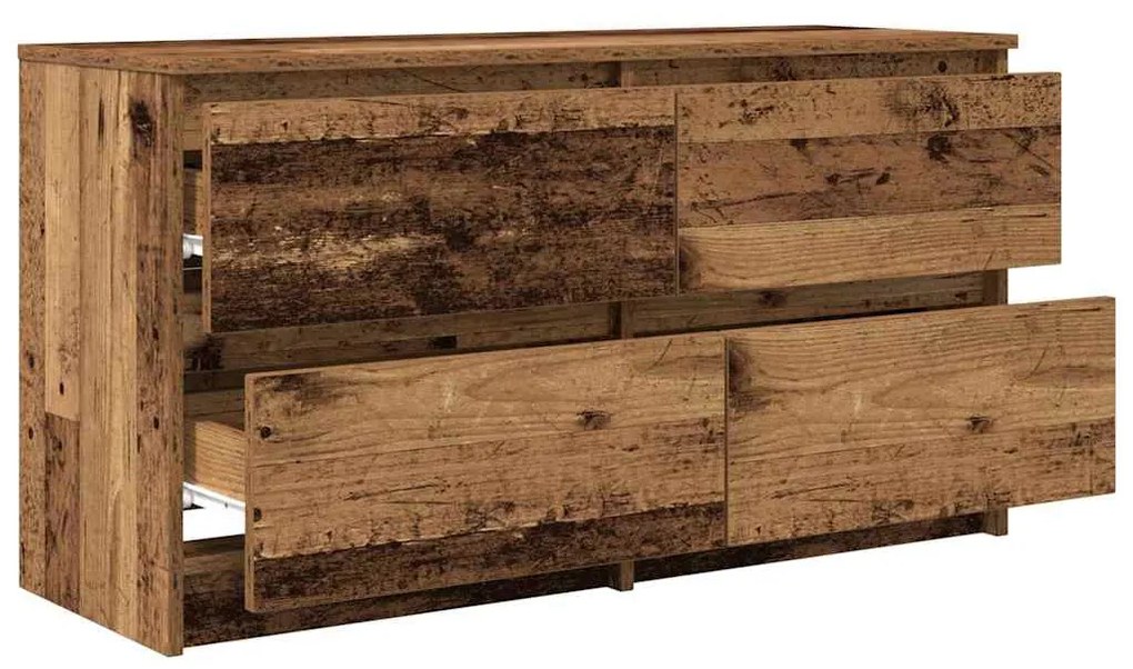 antik fa színű szerelt fa TV-szekrény 100x35x54 cm
