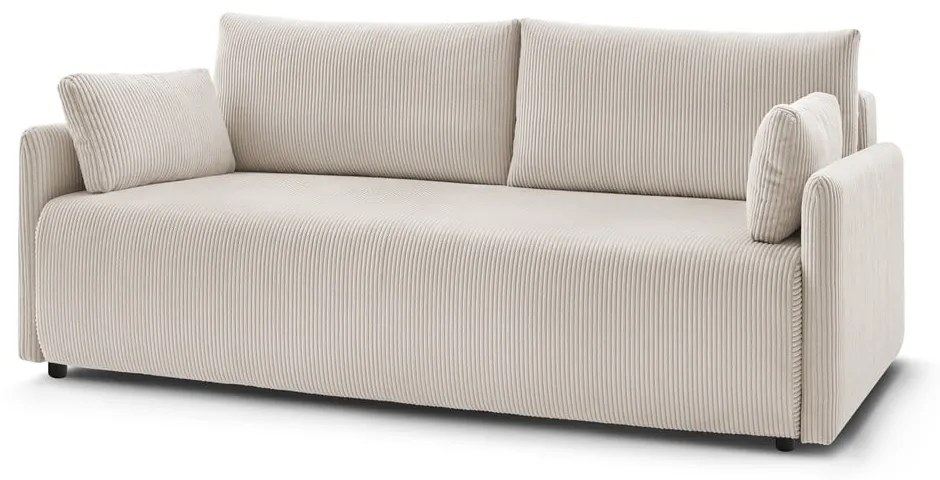 Bézs kordbársony kinyitható kanapé 211 cm Marcel – Bobochic Paris