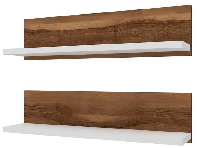 Fali polc Shelf - Diós, Fehér
