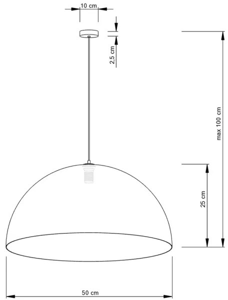 SFERA mennyezeti lámpa 1xE27/60W/230V, 50 cm átmérő, arany színű