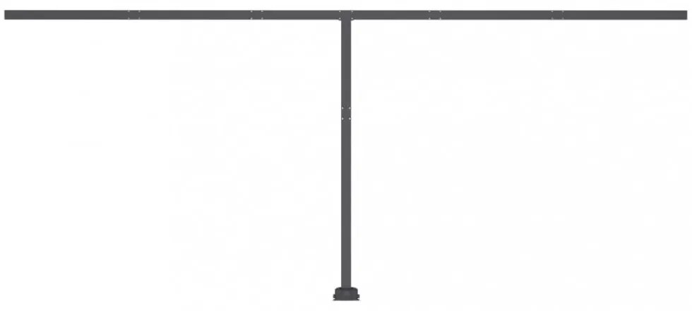 sárga-fehér kézzel kihúzható póznás napellenző 600 x 300 cm