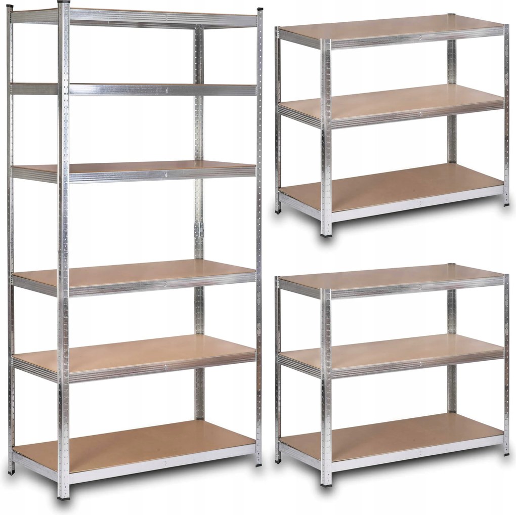 Tárolószekrény Fém Garázs Pincéhez 222x110x50cm max 1050kg 6 Polc