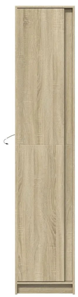 sonoma tölgy szerelt fa LED-es magasszekrény 41,5x32,5x200 cm