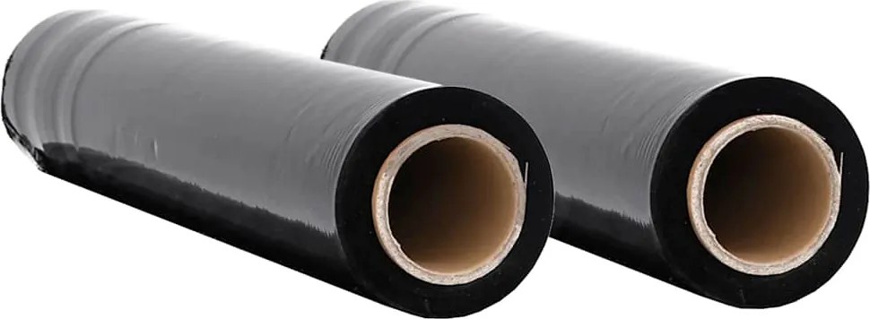 vidaXL stretch fólia 2 pcs fekete 23 μm 50 cm x 150 m