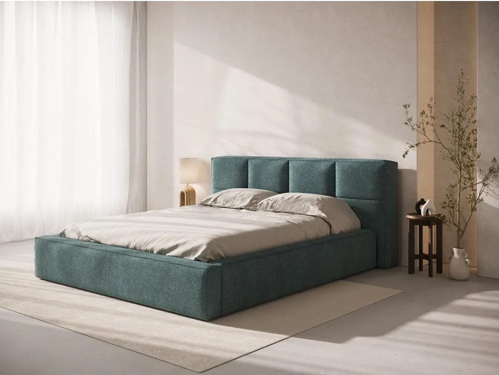 Kék kárpitozott ágytámla 249x100 cm Darren – Micadoni