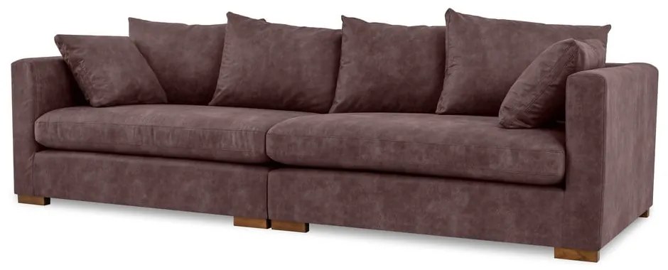 Sötétbarna bőrutánzat kanapé 266 cm Hamburg – Scandic