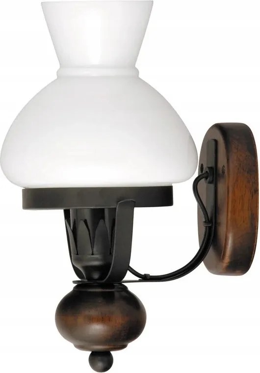 Petronel fali lámpa 60W/E27/IP20 sötét fa, fekete