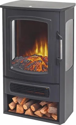 HOME FKK26 szabadon álló elektromos látványkandalló, max. 2000 W, 2 fokozat, LED lángeffekt, panoráma tűztér, termosztát