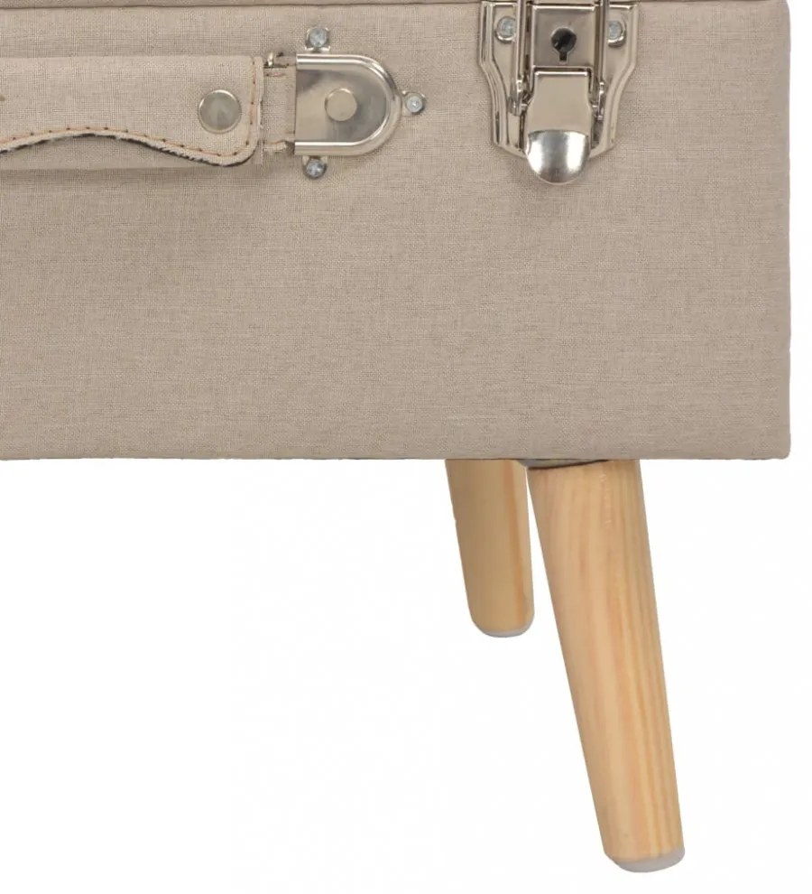 bézsszínű kárpitozott tárolóülőke 40 cm