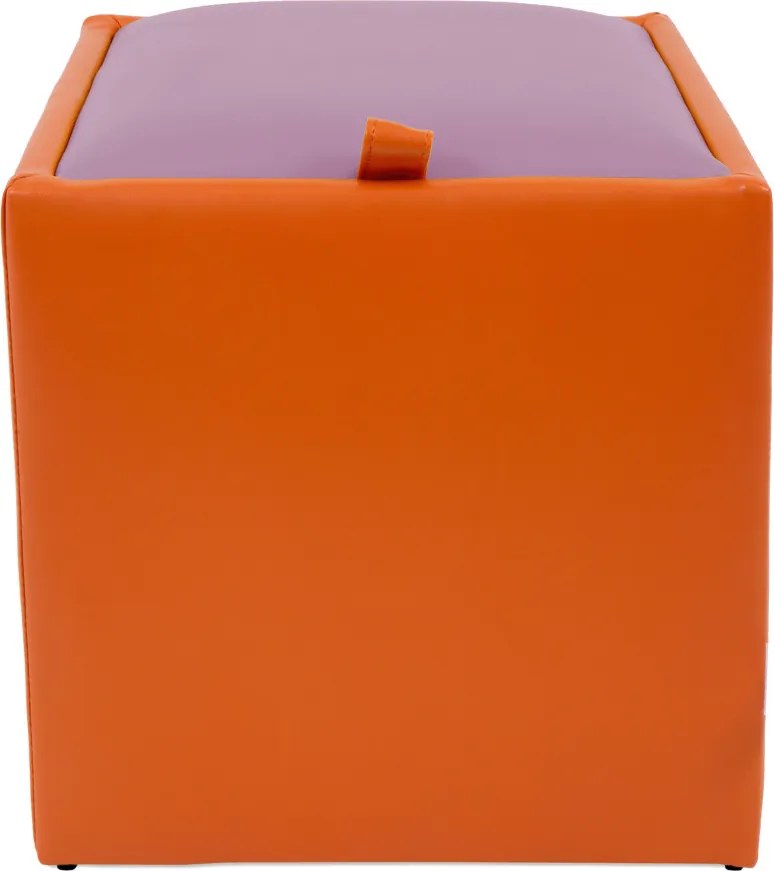 Box puff - műbőr, narancssárga/lila - 21895/21897 R