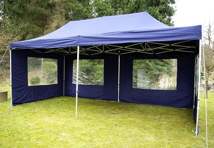 GARTHEN Kerti sátor összecsukható PROFI 3 x 6 m kék