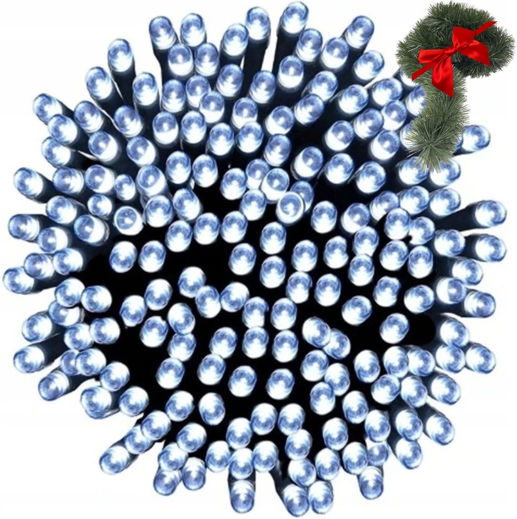 Karácsonyfai Fények 200 Led Kültéri/beltéri Fehér Hideg Karácsonyi Fények 8 Mód