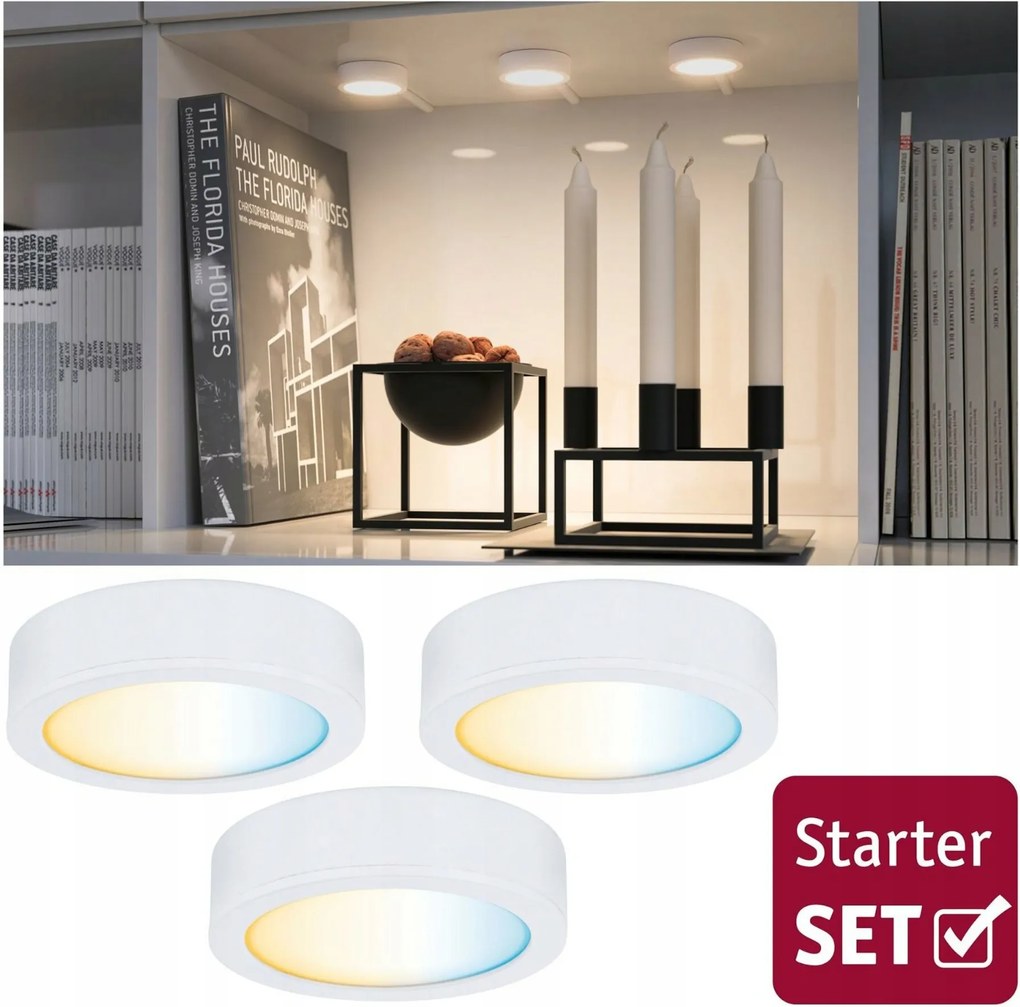 Paulmann Clever Connect kezdőkészlet Disc, 3x2,1W, 2700-6500K, fehér