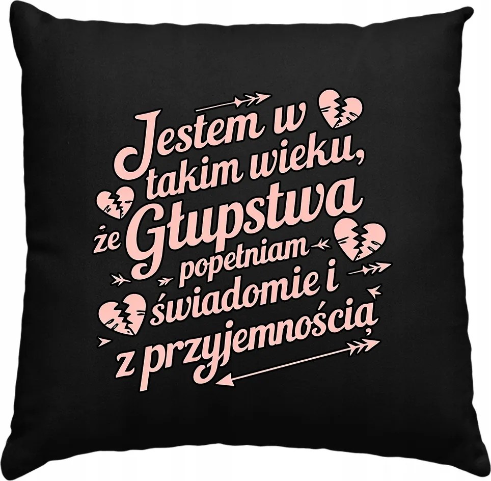 Párna felirattal Én ilyen korú vagyok neki Fekete