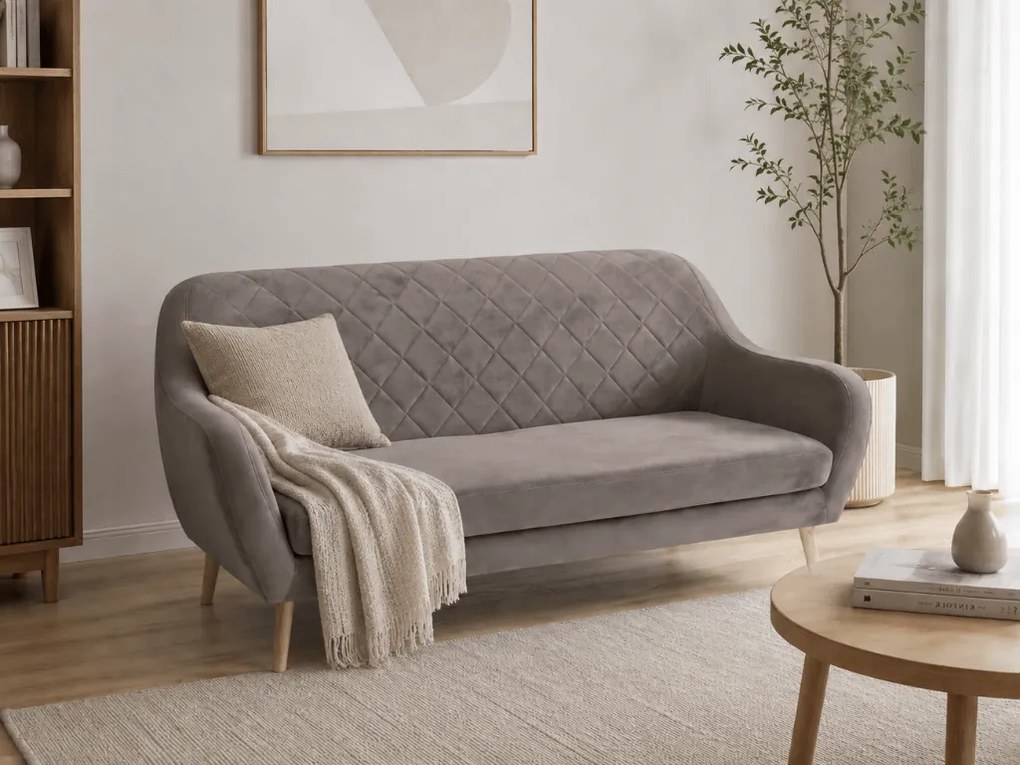 Szürke 3 személyes kanapé CORANTI VELVET
