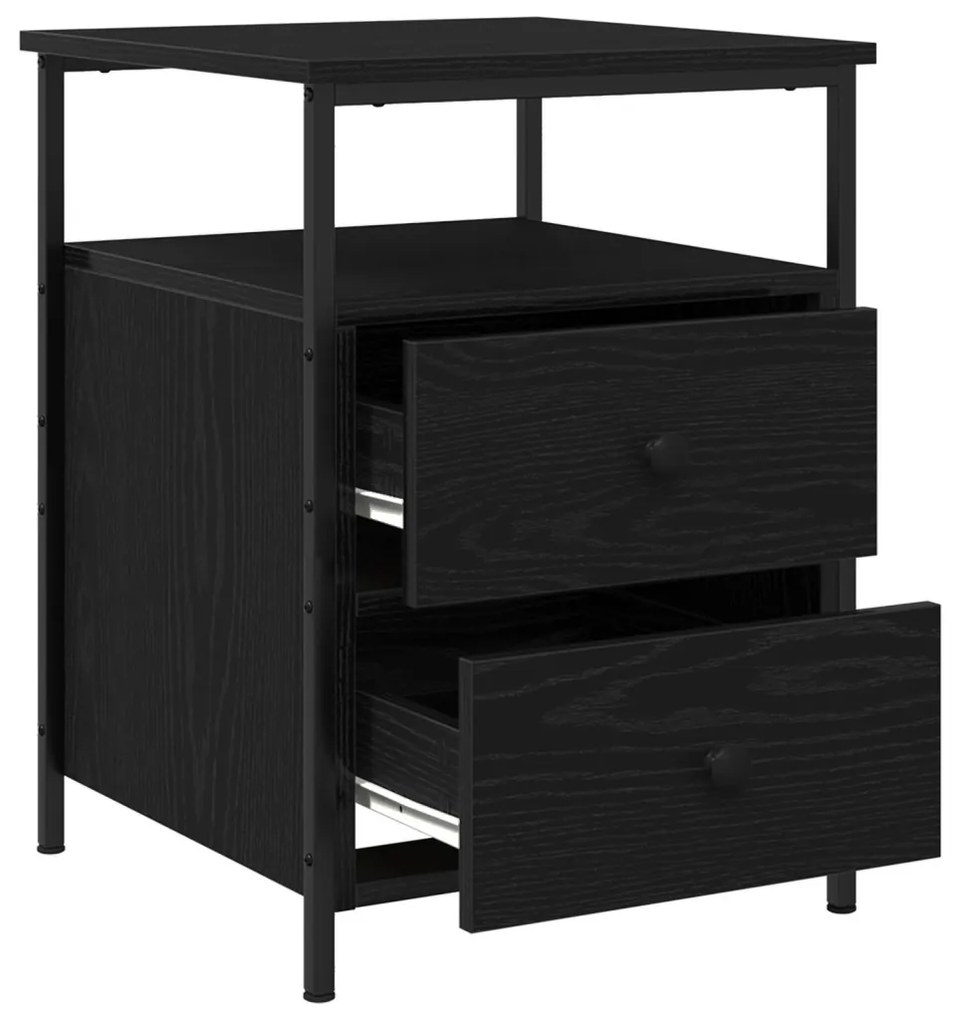 Éjjeli szekrény fiókkal 2 pcs Musta tammi 44 x 45 x 60 cm