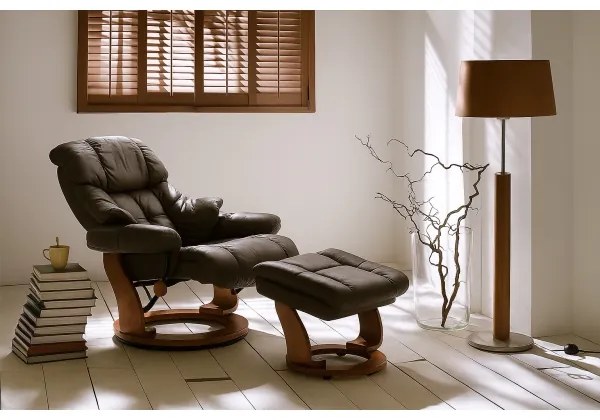 HABI állítható fotel, barna/dió