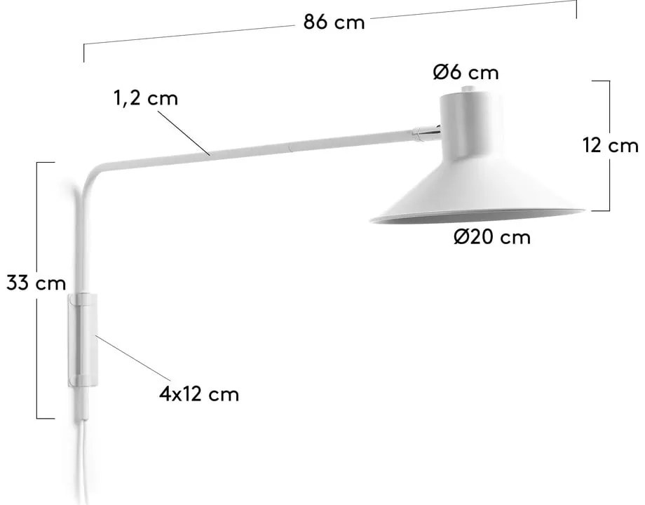 Fehér fali lámpa ø 20 cm Aria – Kave Home
