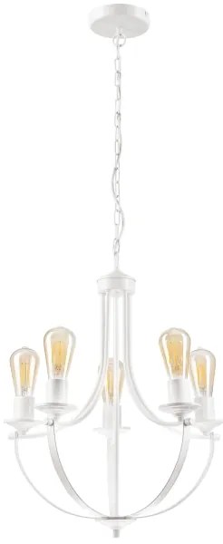 Csillár láncon GINA 5xE27/60W/230V fehér