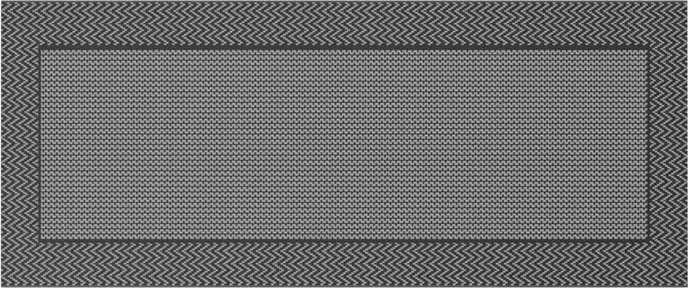 vidaXL Kültéri Szőnyeg Chevron ARAKIL Fekete és Szürke 600 x 250 cm