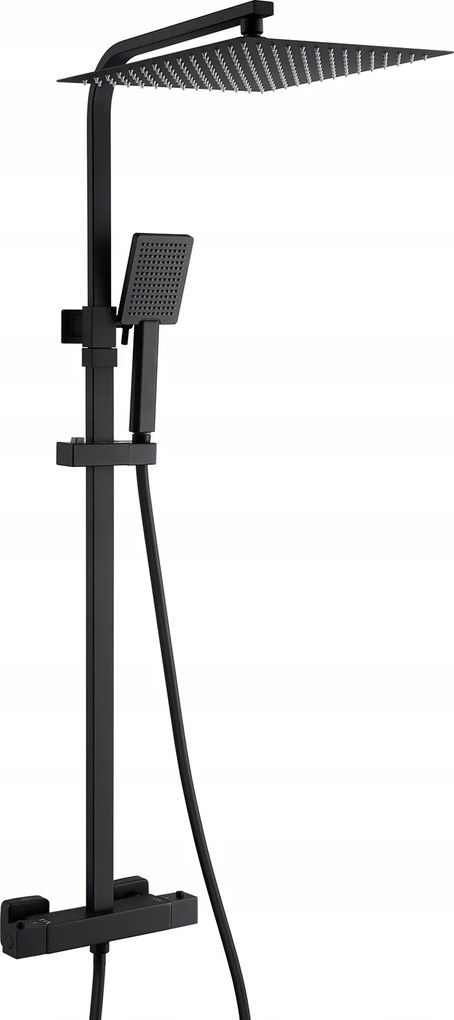 Zuhanyszett fekete Auralum állítható 25x25