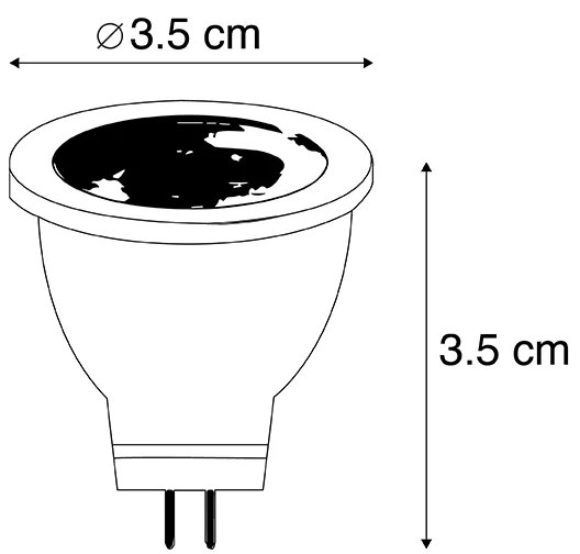 5 db G4 LED izzó MR11 2.7W 210lm 3000K 12V szett