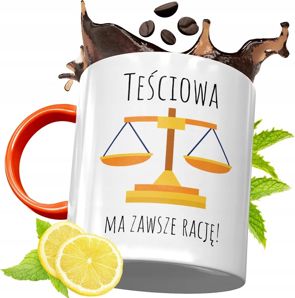 Narancssárga Bögre Anyósnak Ajándékba, fényképes nyomattal