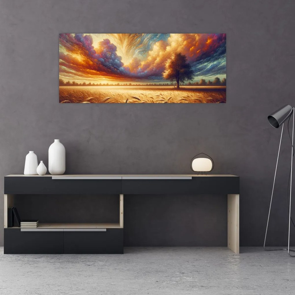 Kép – Fa a mezőn (120x50 cm)