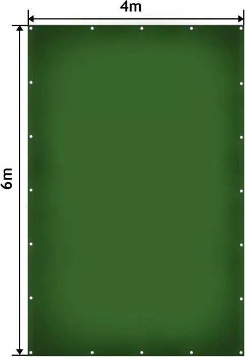 JAGO Takaróponyva 4 x 6 m LKW Zöld 650 g/m²