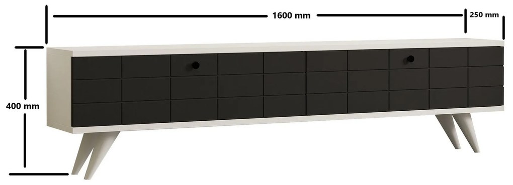 TV szekrény Alberi - Anthracite, White