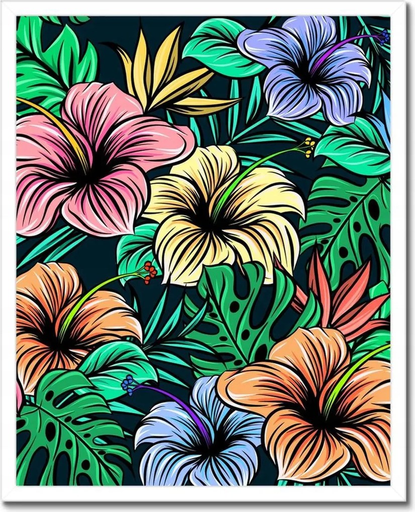 Poszter keretben 40x50 Monstera Zöld levél