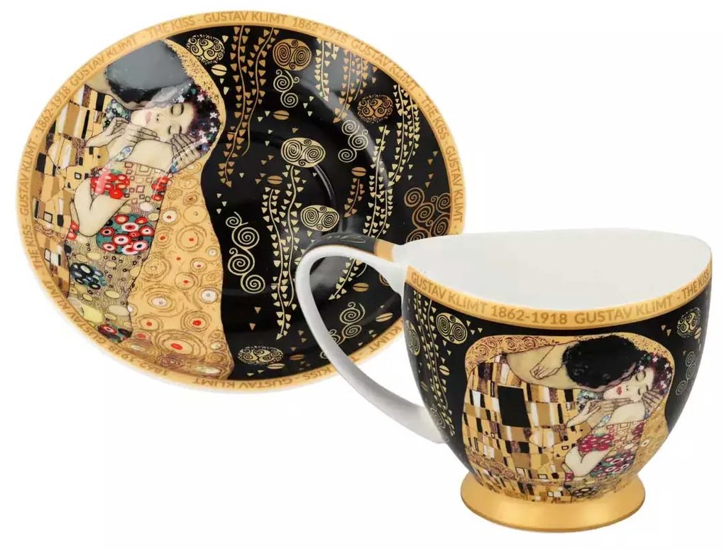 Porcelán csésze aljjal Klimt A csók