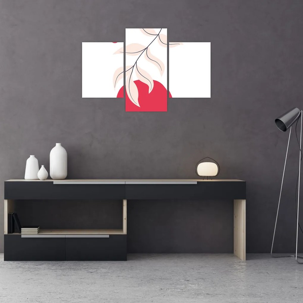 Kép - Rózsaszín virágos absztrakció N⁰2 (90x60 cm)